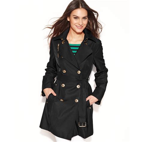 michael kors women's black trench coat|Michael Kors trench coat nordstrom.